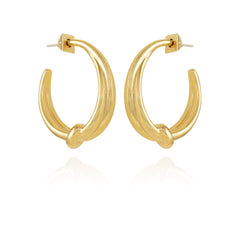 Goldtone Open Knotted Hoop Earrings