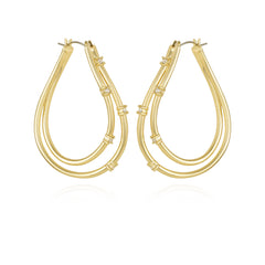 Goldtone Double Oval Hoop Earrings
