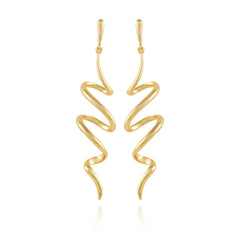 Goldtone Spiral Corkscrew Earrings