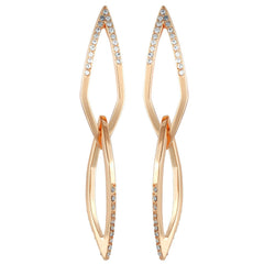 14K Goldtone Crystal Stone Link Drop Earring
