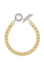 Goldtone & Crystal Toggle Chain Bracelet