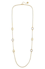 Signature Mixed Link Pavé Long Necklace