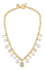 Pearl Chain Link Toggle Necklace