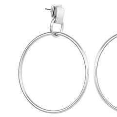 Silvertone Hoop Drop Earrings