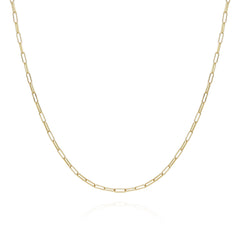 Goldtone Paper Clip Chain Link Necklace