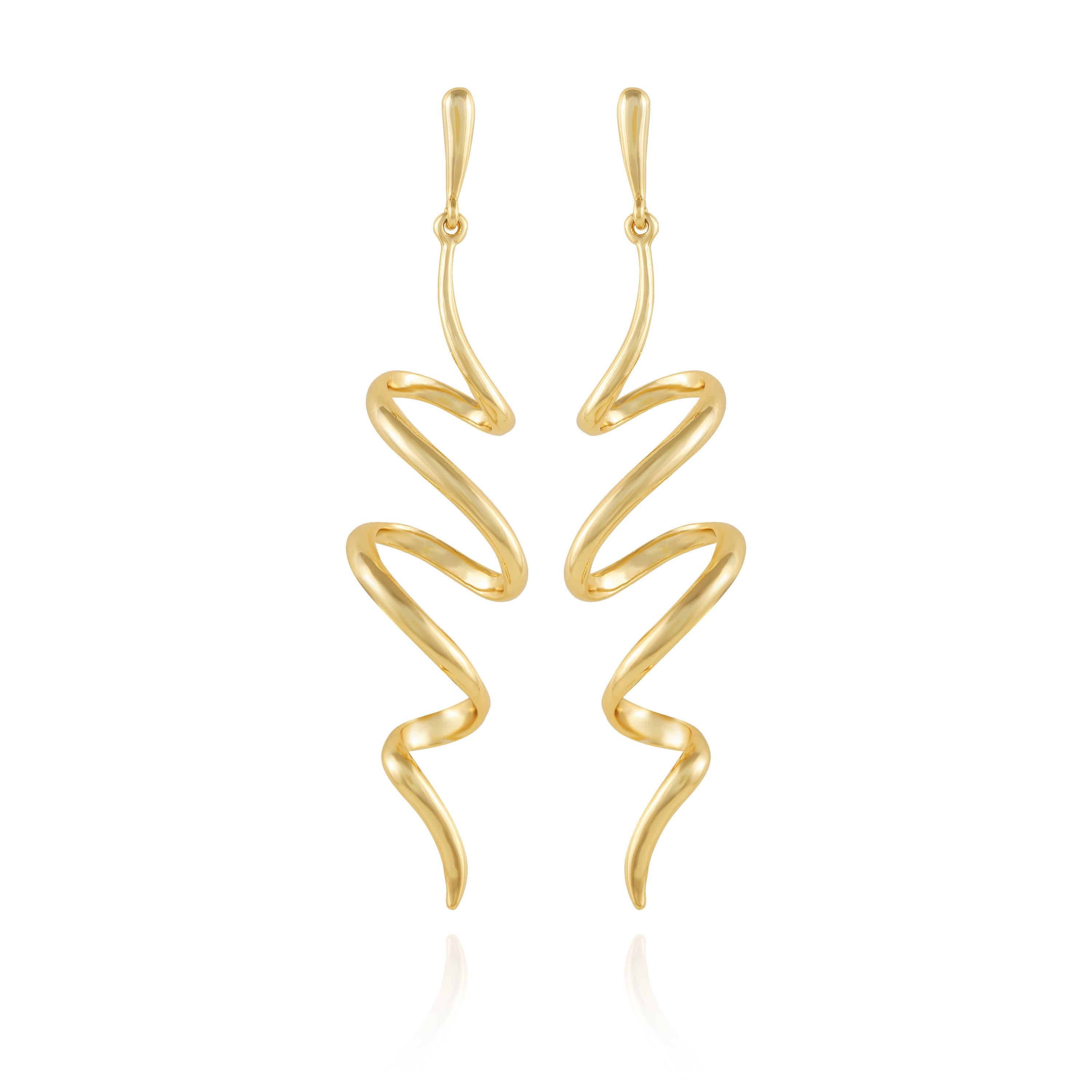 Goldtone Spiral Corkscrew Earrings