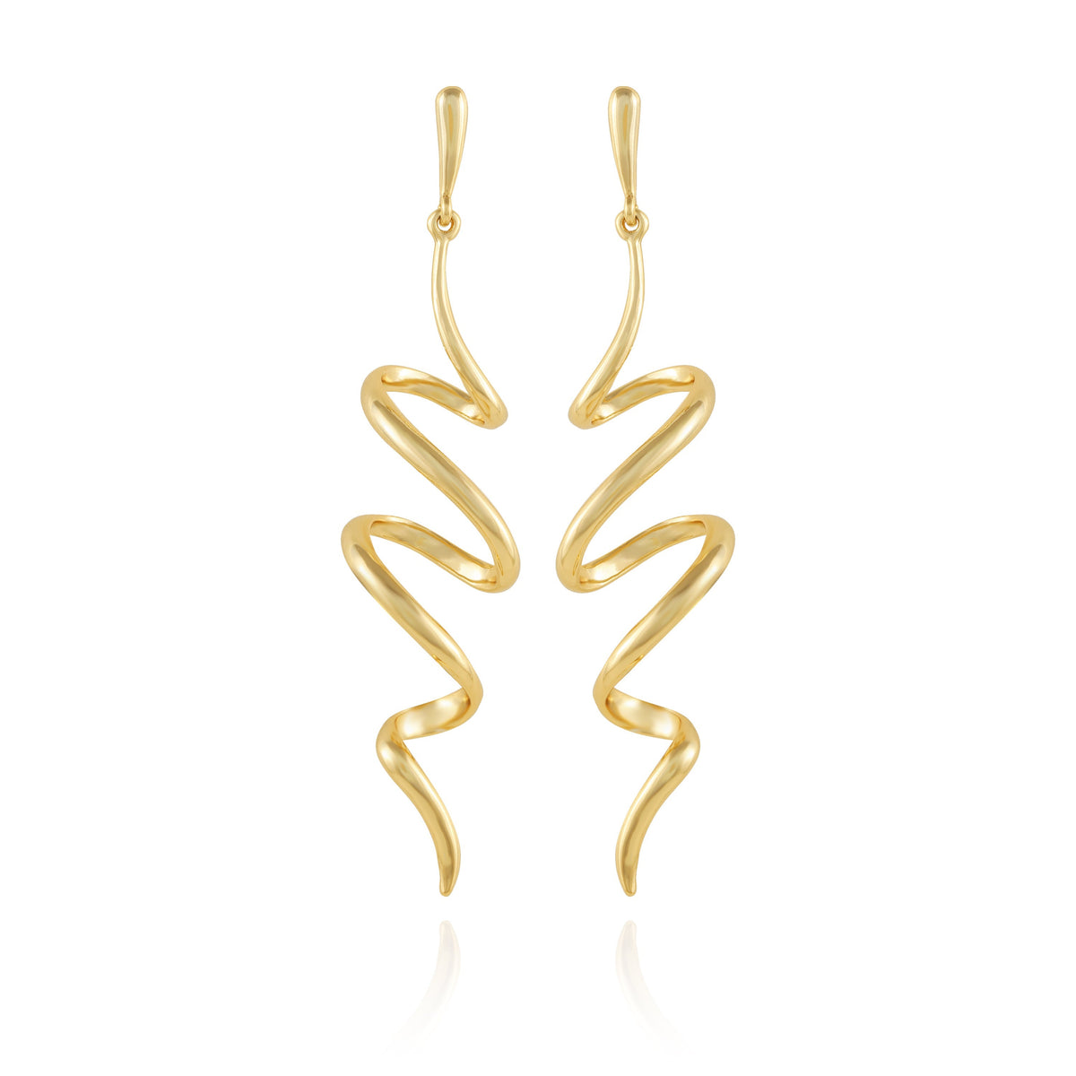 Goldtone Spiral Corkscrew Earrings