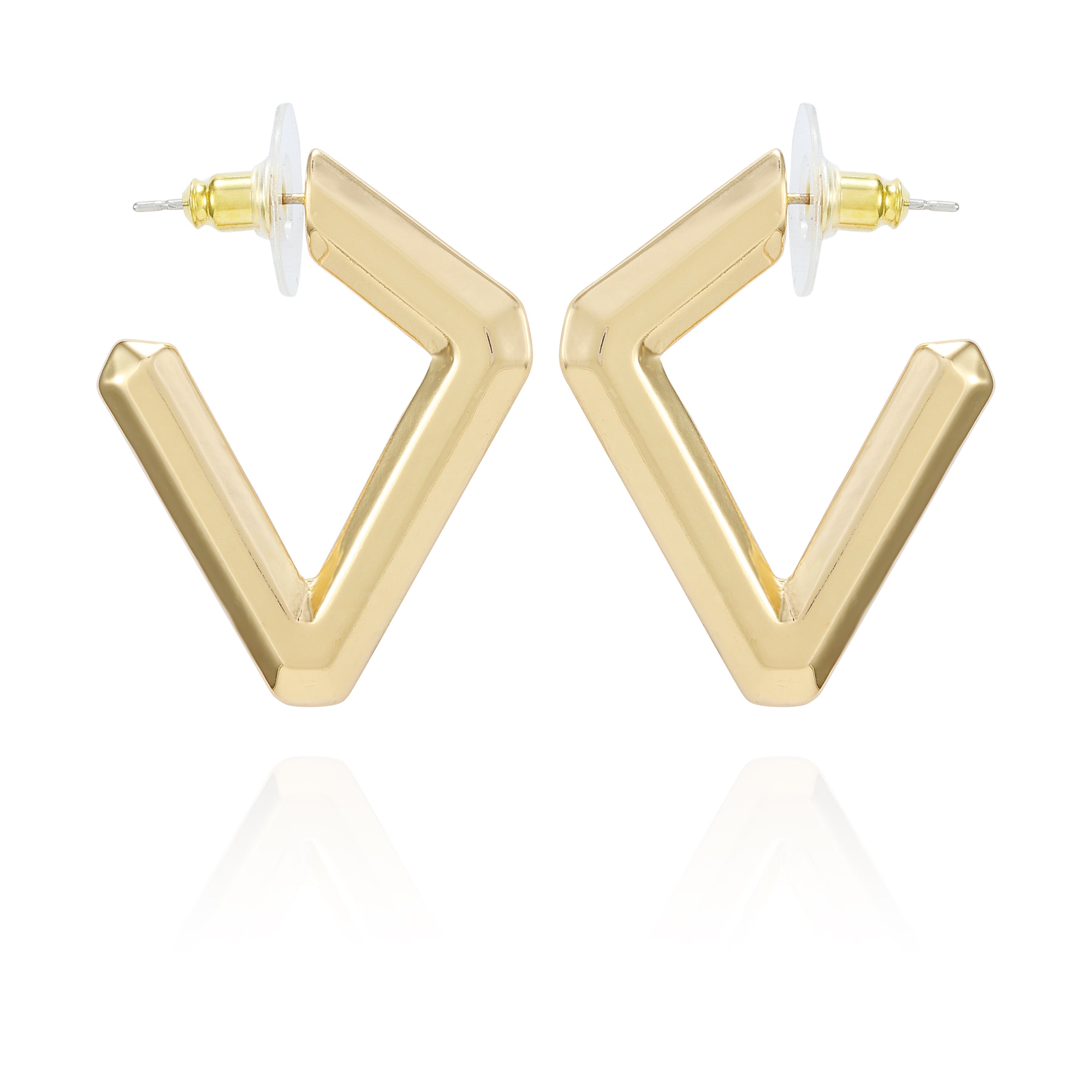 Diamond Shaped Hoop Earrings