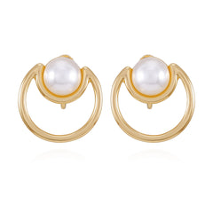 Goldtone Pearl Clip On Earrings