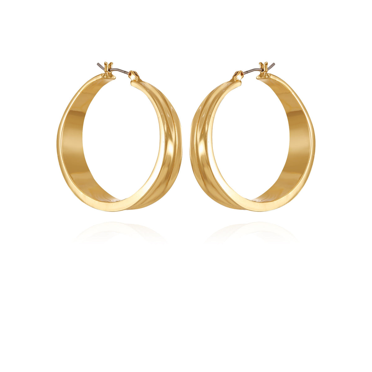 Goldtone Organic Hoop Earrings