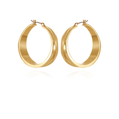 Goldtone Organic Hoop Earrings