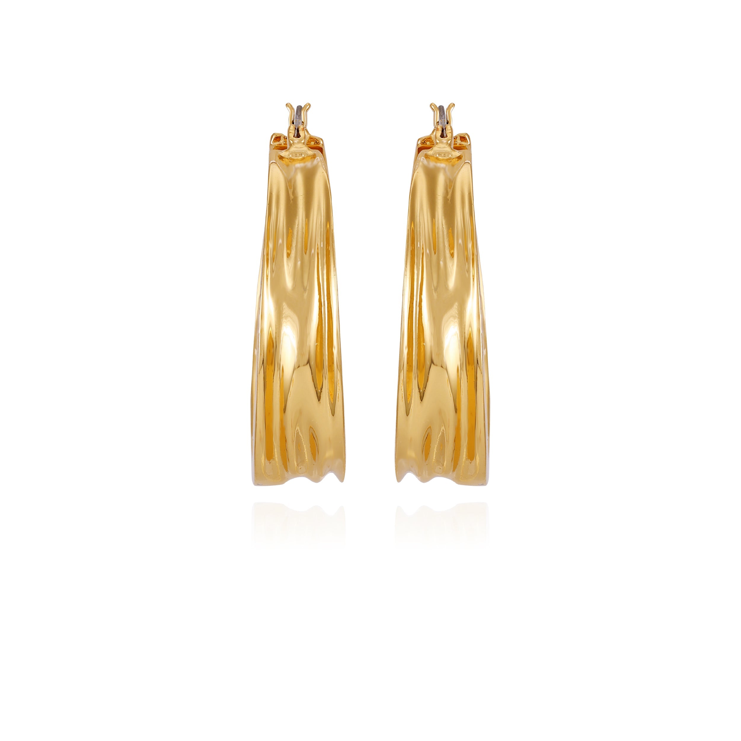 Goldtone Organic Hoop Earrings