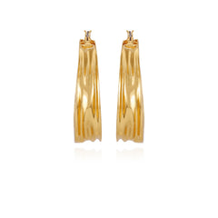 Goldtone Organic Hoop Earrings