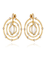 Statement Goldtone & Crystal Drop Earrings