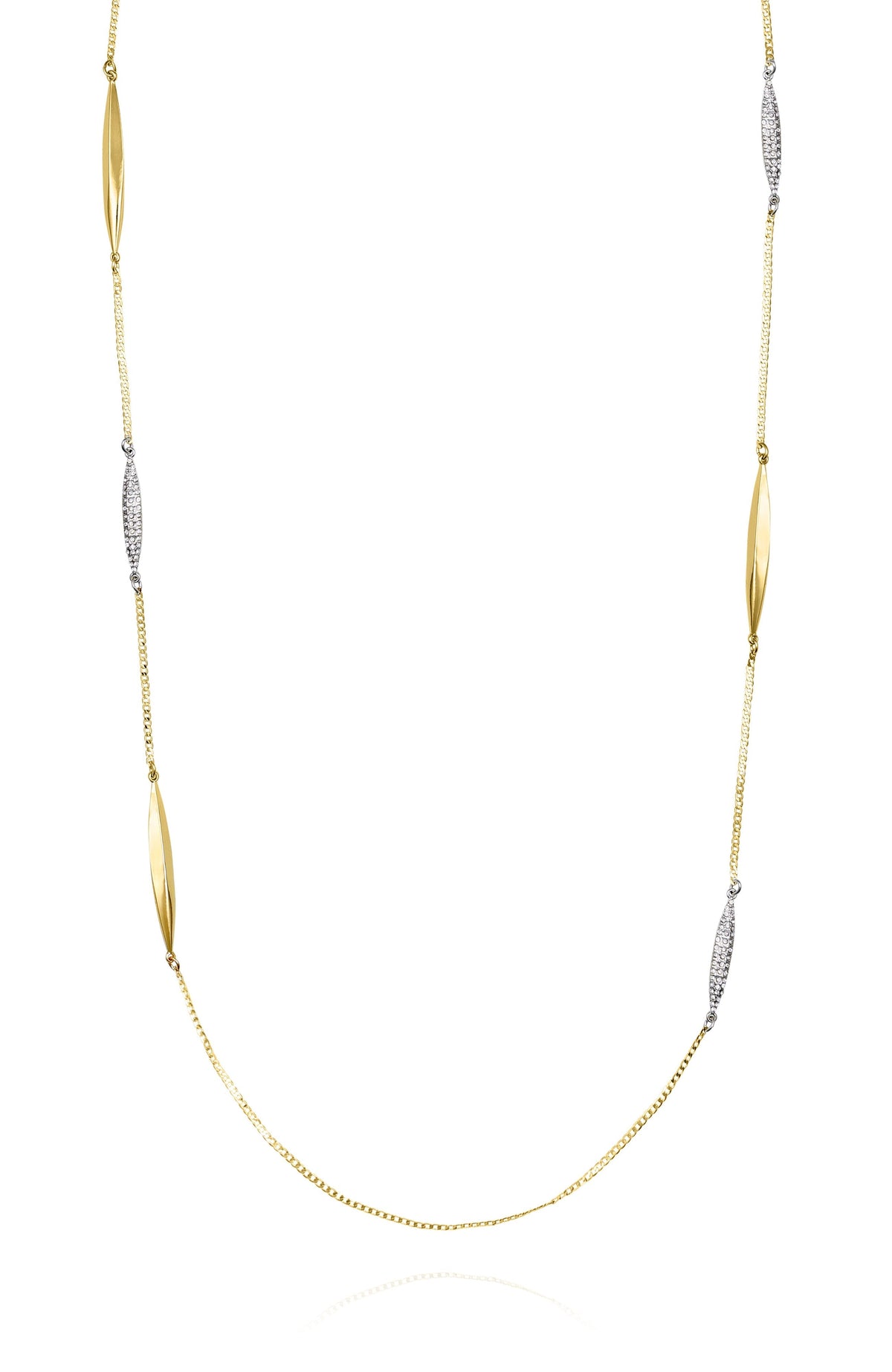 Two Tone Long Chain Necklace