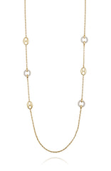 Signature Mixed Link Pavé Long Necklace
