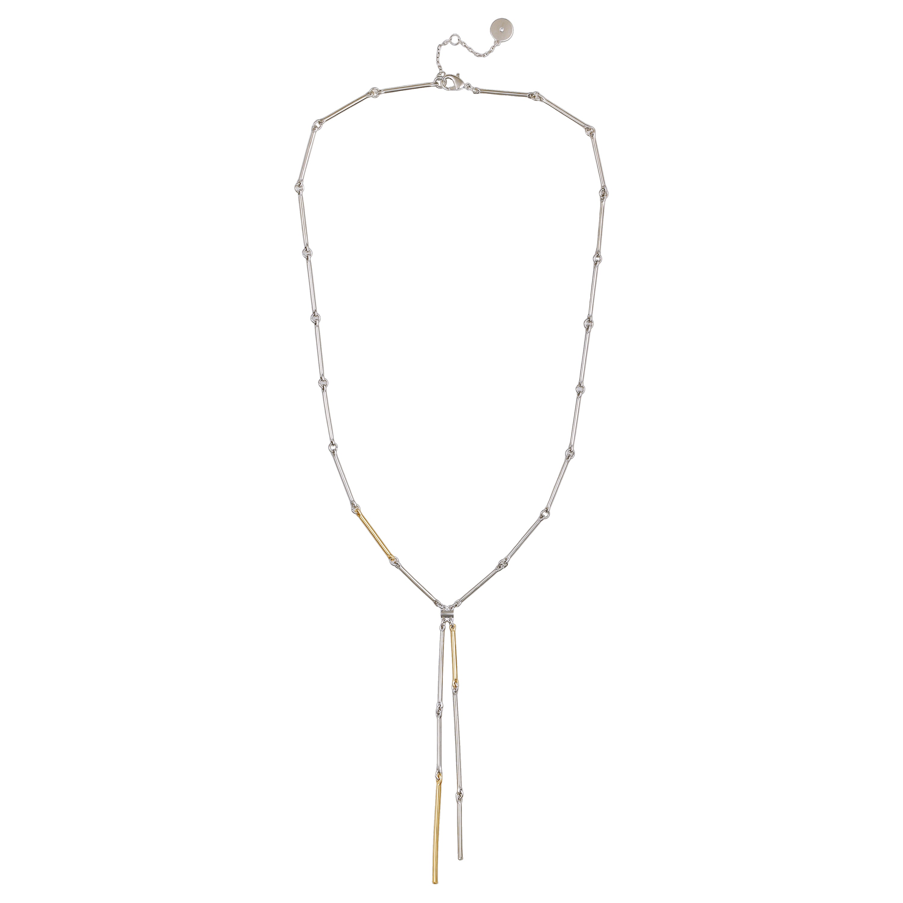 Two Tone Bar Pendant Necklace