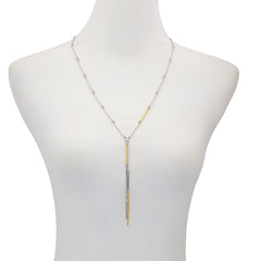 Two Tone Bar Pendant Necklace