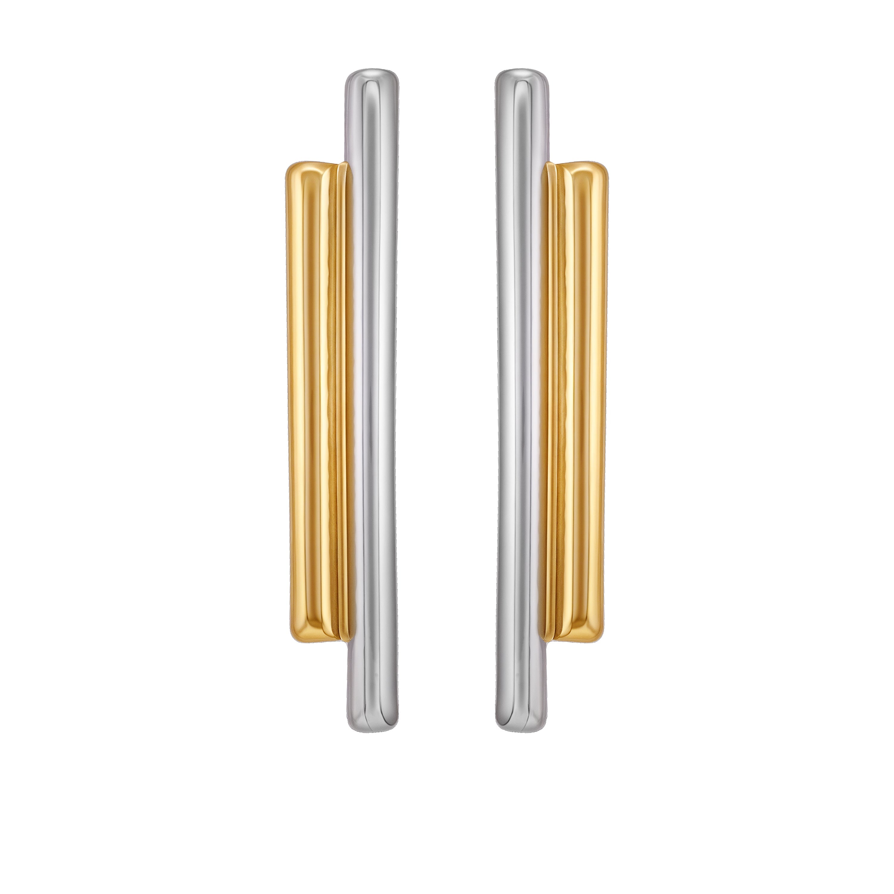 Two Tone Linear Earrings