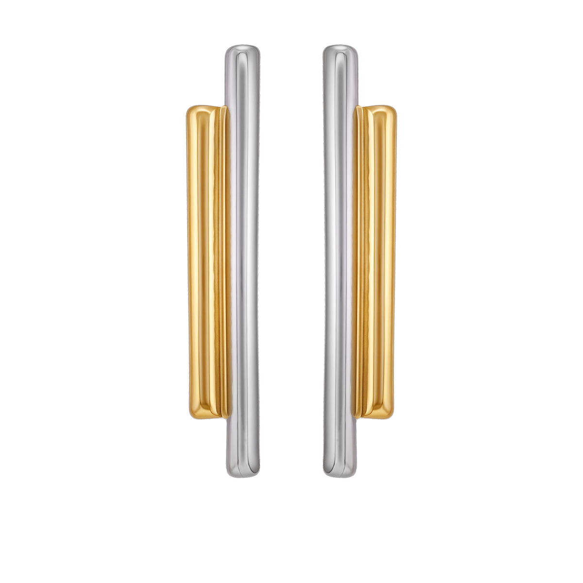 Two Tone Linear Earrings