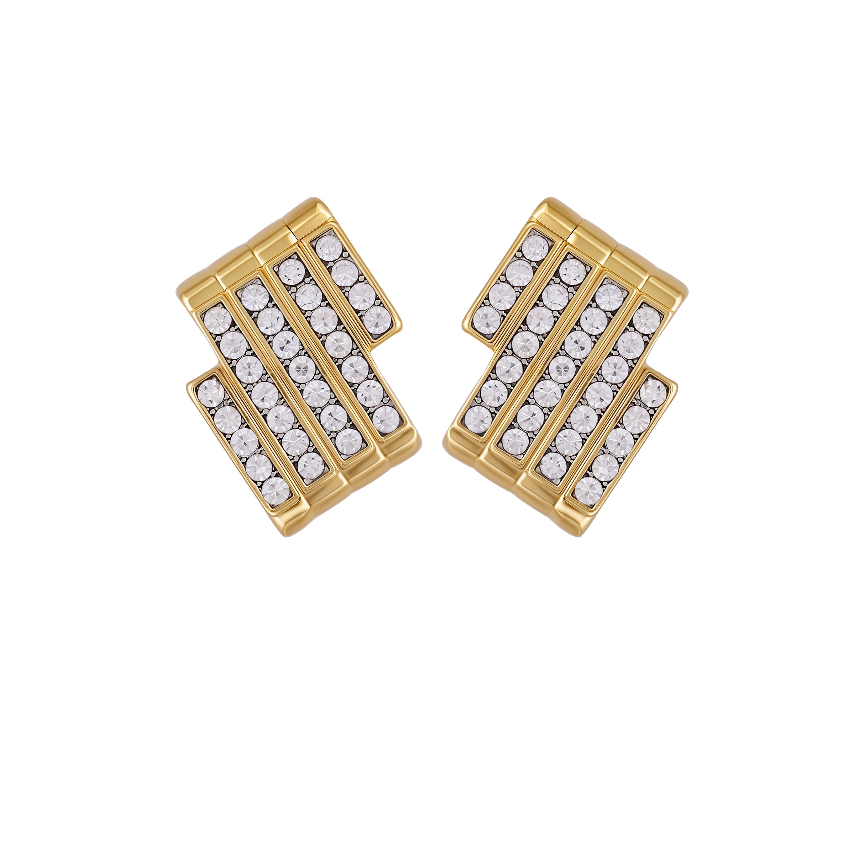 Crystal Bar Stud Earrings