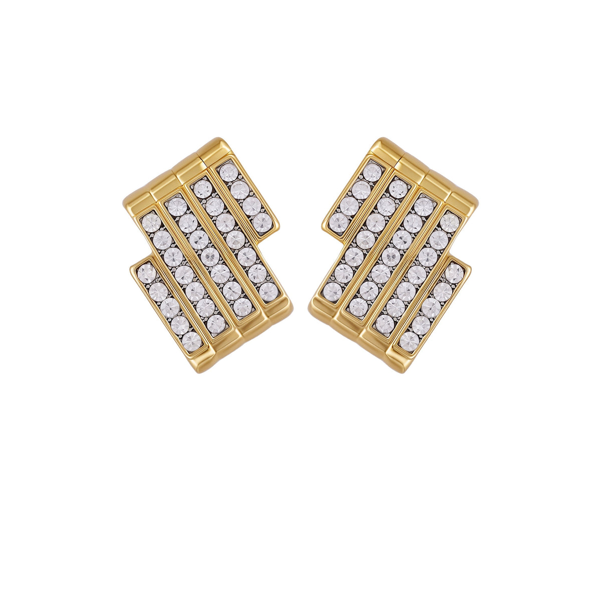 Crystal Bar Stud Earrings