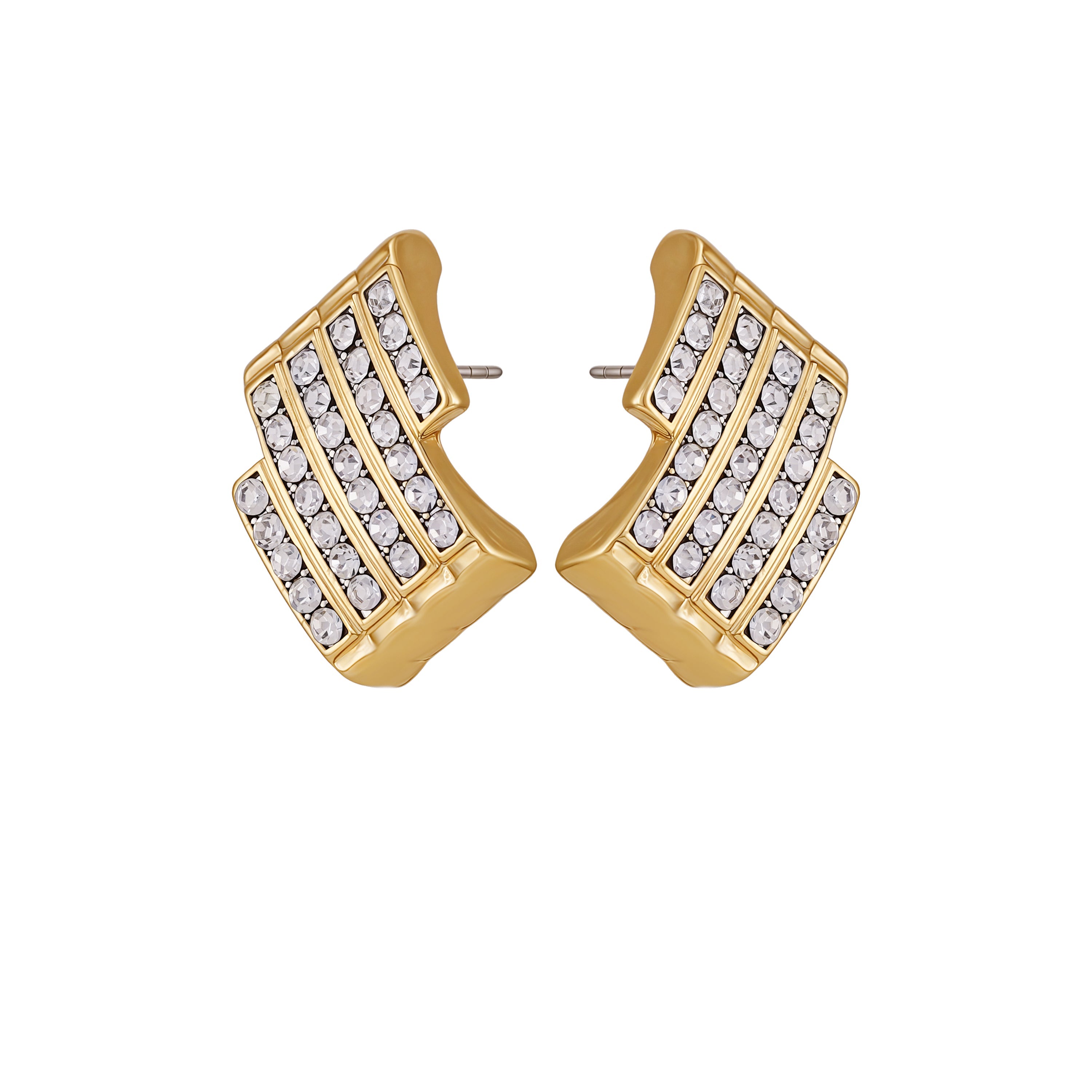 Crystal Bar Stud Earrings