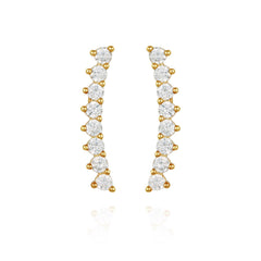 Cubic Zirconia Climber Earrings