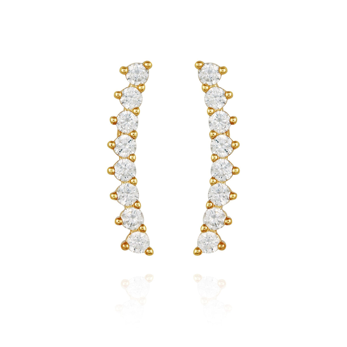 Cubic Zirconia Climber Earrings
