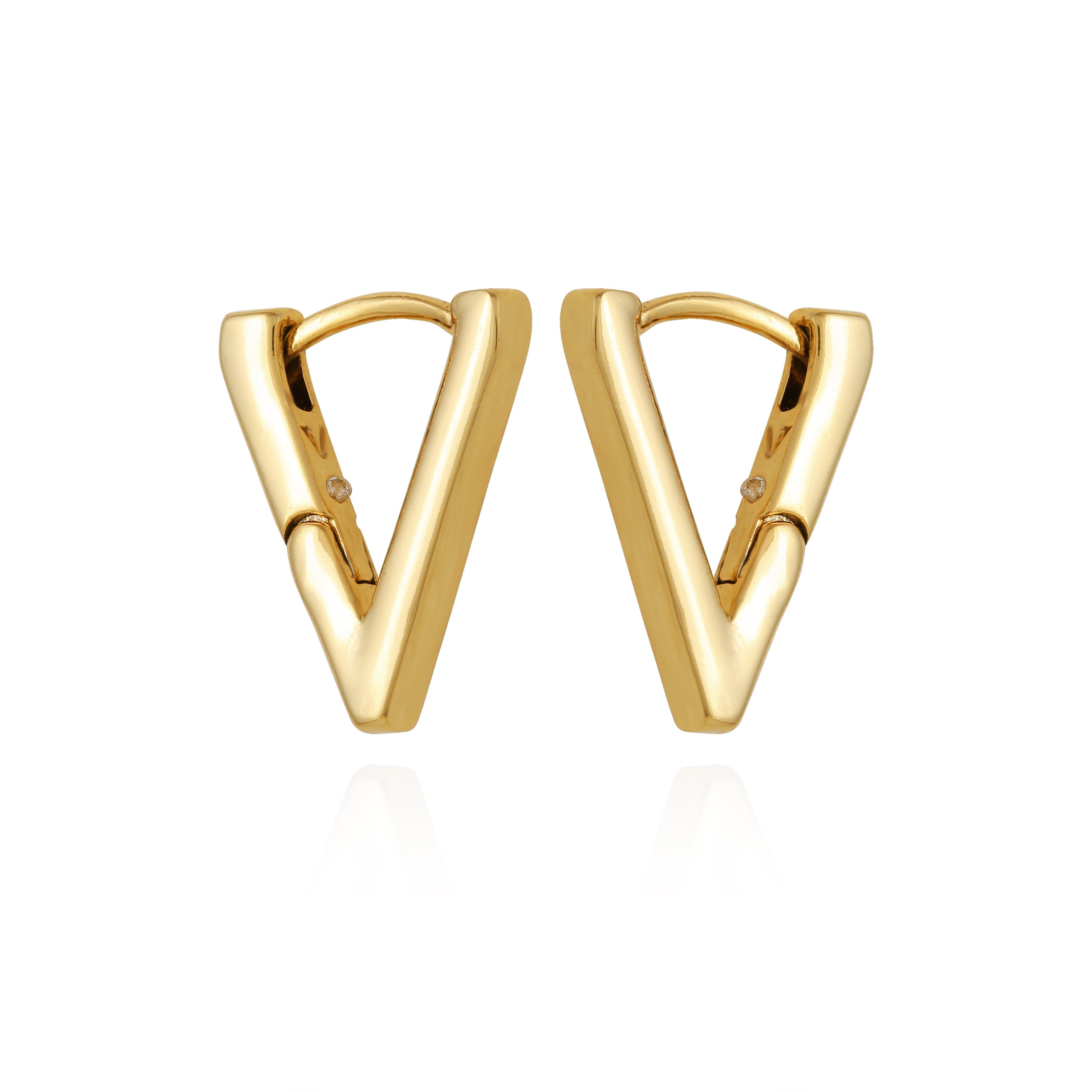 V-Hinge Huggie Earrings