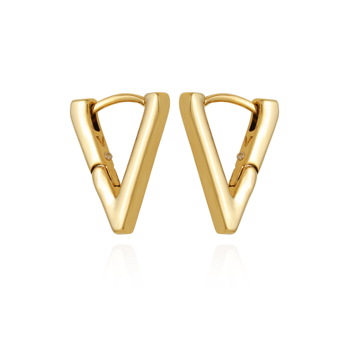 V-Hinge Huggie Earrings