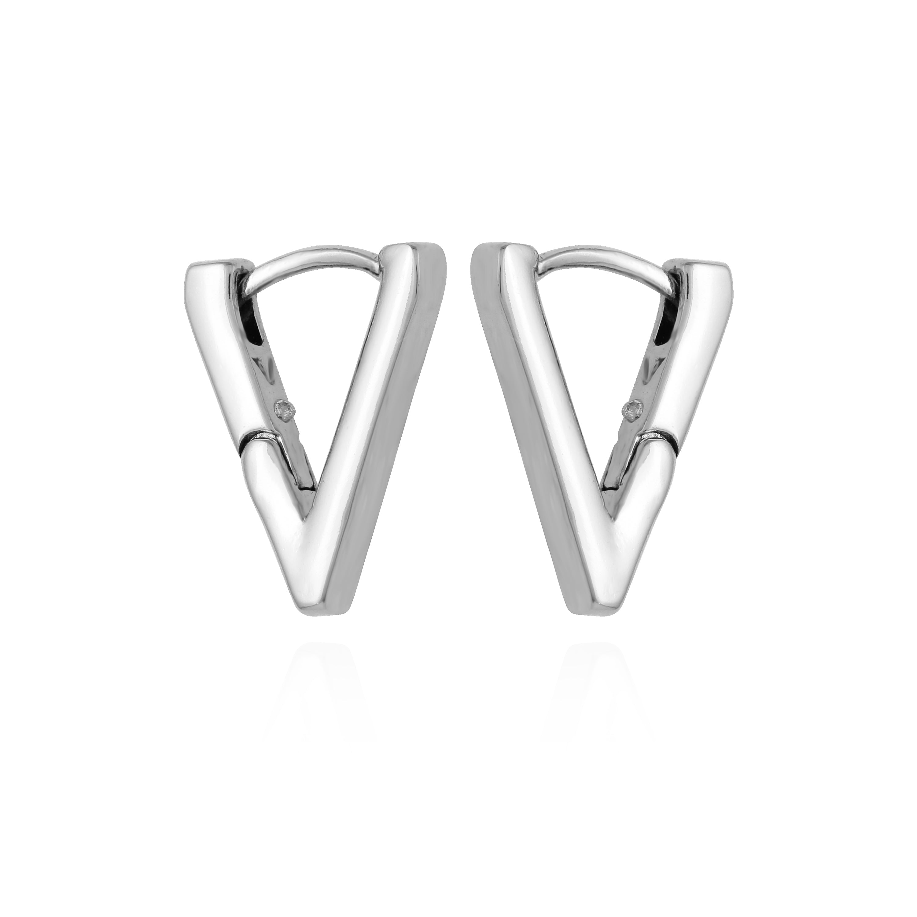 V-Hinge Huggie Earrings