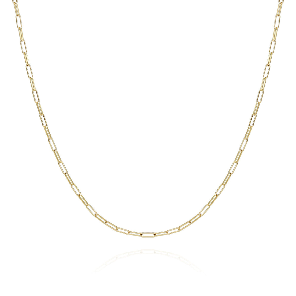 Goldtone Paper Clip Chain Link Necklace